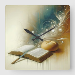 "Dags för Ord" Fyrkantig Klocka