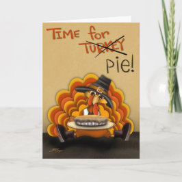 Dags för paj Söt Rolig Inspirivity Kalkon Kort