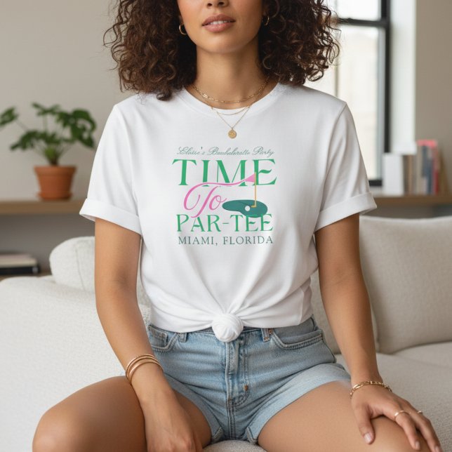 Dags för Par-Tee Golf Möhippa T Shirt (Time to Par-Tee Golf Bachelorette T-Shirt)