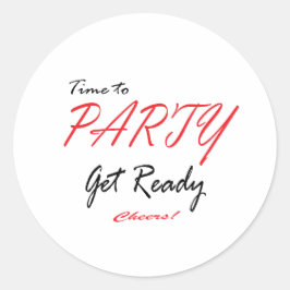 Dags för Party Cheers! Stickers Runt Klistermärke
