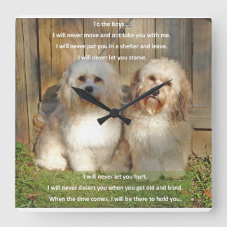 Dags för pojkarna fyrkantig klocka