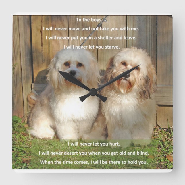 Dags för pojkarna fyrkantig klocka (Framsida)