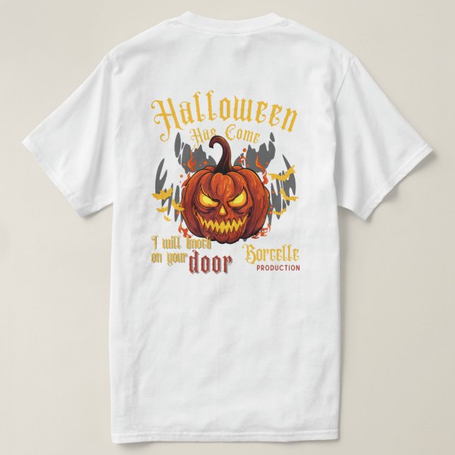 Dags för riktig Halloween-rädsla T Shirt (Design baksida)