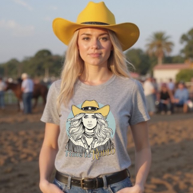 Dags för Rodeo Western Cowgirl T Shirt (Time to Rodeo Western Cowgirl T-Shirt)