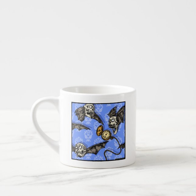 Dags för skallbatsar - Popgoth mardröms Surreal Espressomugg (Vänster)