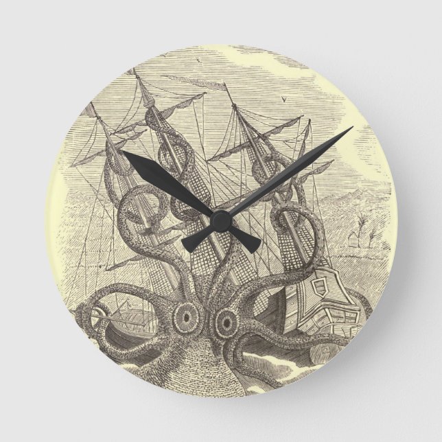 Dags för Sushi! Kraken Clock Rund Klocka (Framsida)