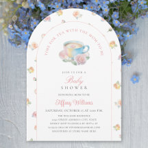 Dags för te Elegant blomstertefest Baby Shower