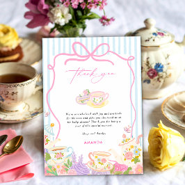 Dags för te Tekannor och koppar baby shower Inbjudningar