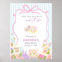 Dags för te Tekannor och koppar baby shower