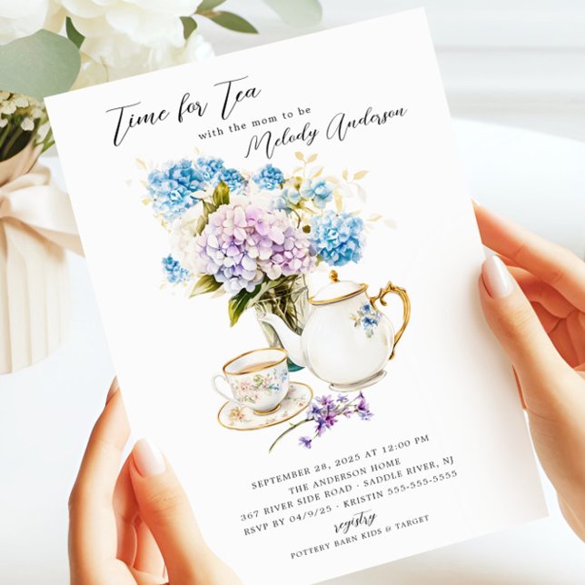 Dags för Tea Baby Shower-inbjudan Inbjudningar (Skapare uppladdad)