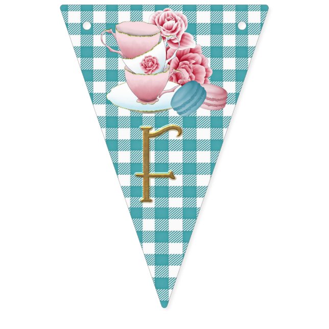 "Dags för Tea" Bunting. Vimplar (Åttonde flaggan)