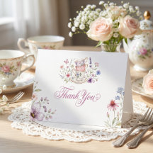 Dags för Tea Elegant Tekoppsfärg Lila Akvarell