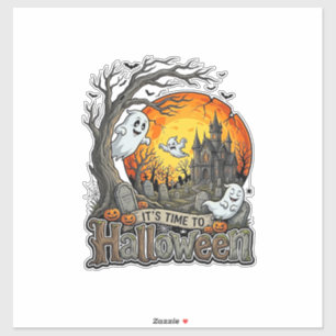 Dags Halloween Spökhus Kyrkogård Kuslig Klistermärken