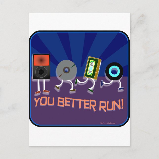 Dags springa på! Mörk Stil Vykort (Framsida)