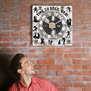 "Dags till Sten, Pappa!" väggklocka! Fyrkantig Klocka