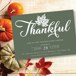 Dagsdag för modern Thanksgiving Inbjudningar