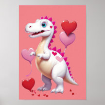 Dagsdinosauer för Cute white Valentine