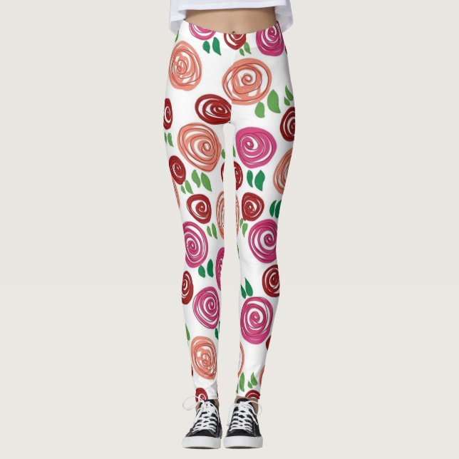 Dagsdrömrosor Leggings (Framsida)