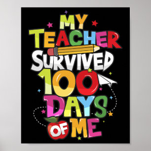 Dagsexamen - Min lärare Överlevt 100 dagar. Poster
