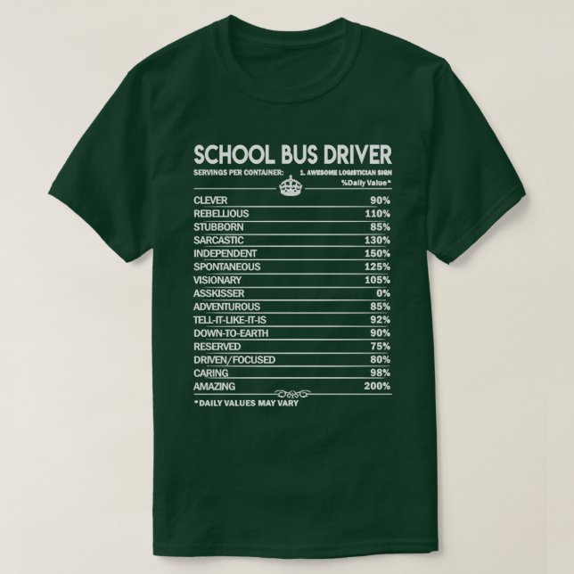 Dagsfaktor för Buss i skolan 2 Gift-artikel T Shirt (Design framsida)