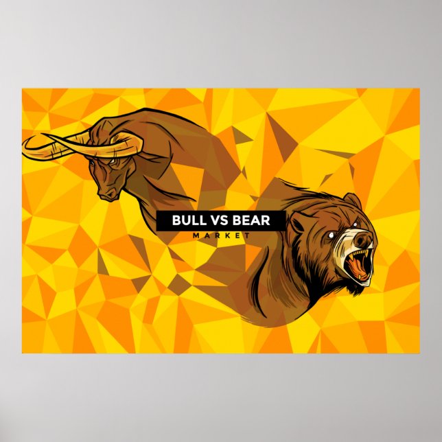 Dagshandlare Gift - Bull and Bear Market Poster (Framsidan)