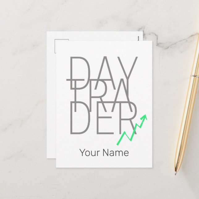 Dagshandlare och kryptovalutor Lagrar Exchange Helg Vykort (Fram/Back In Situ)