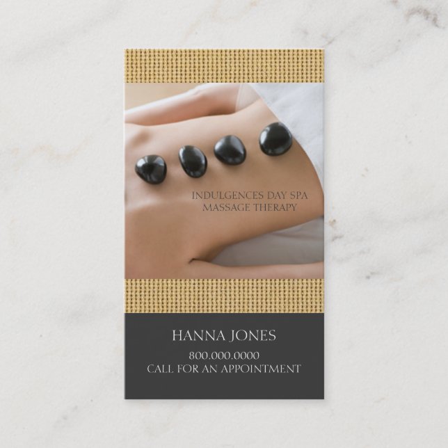 Dagsintervall | Affärskort av massagebehandling Visitkort (Framsida)