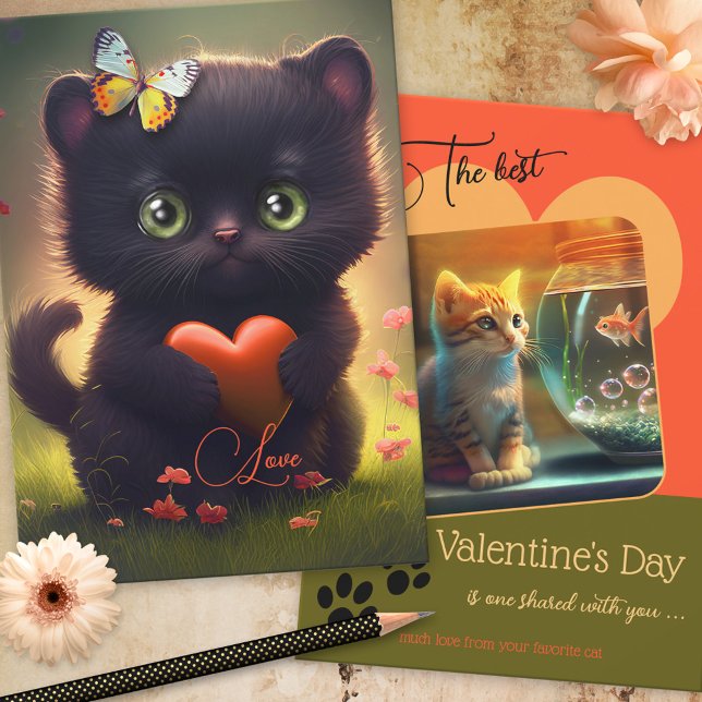 Dagskort för Cute Kattunge Valentine (Skapare uppladdad)