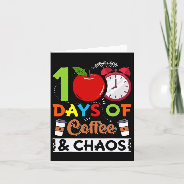 Dagslärare i skolkostymen 100 dagar kaffe och kort (Framsida)