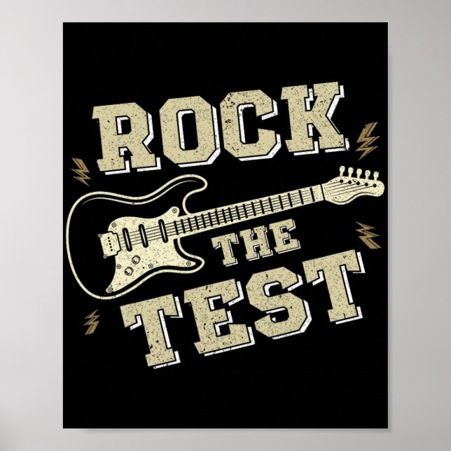 Dagslärare Sten Test Guitar Teacher Test D Poster (Framsidan)