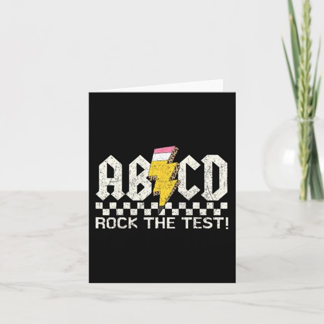 Dagslärartesten Retro Abcd Sten testdag Schoo Kort (Framsida)