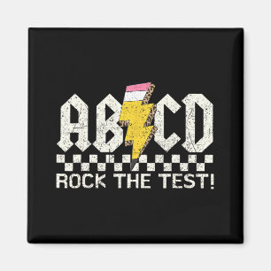 Dagslärartesten Retro Abcd Sten testdag Schoo Magnet