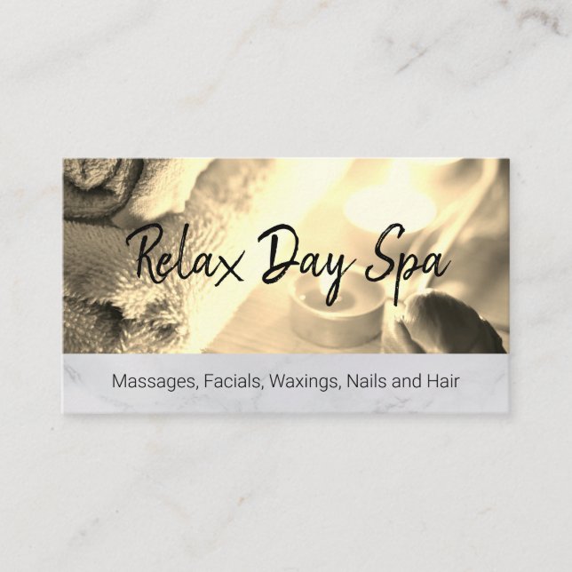 Dagsspa Bambu Träklippning Bokningskort Tidsbeställning Kort (Framsida)