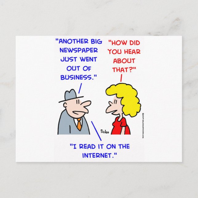 Dagstidningar på internet vykort (Framsida)