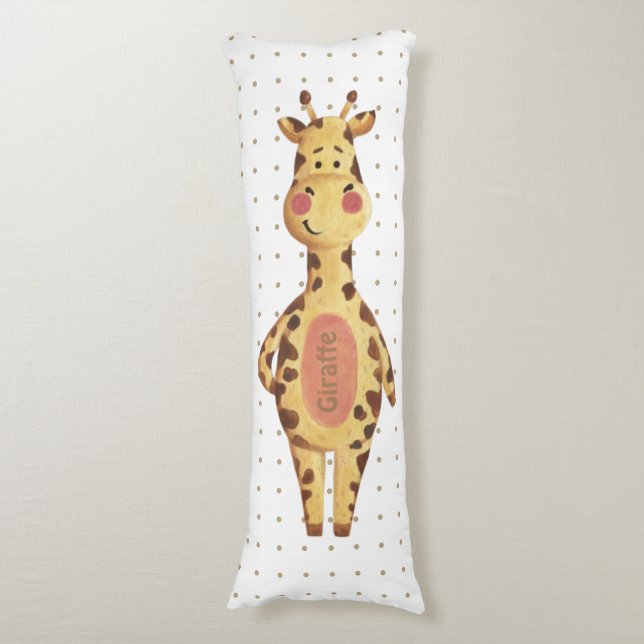 Dagsungar i Cute giraffe polka dots mönster Kroppskudde (Framsidan Vertikal)