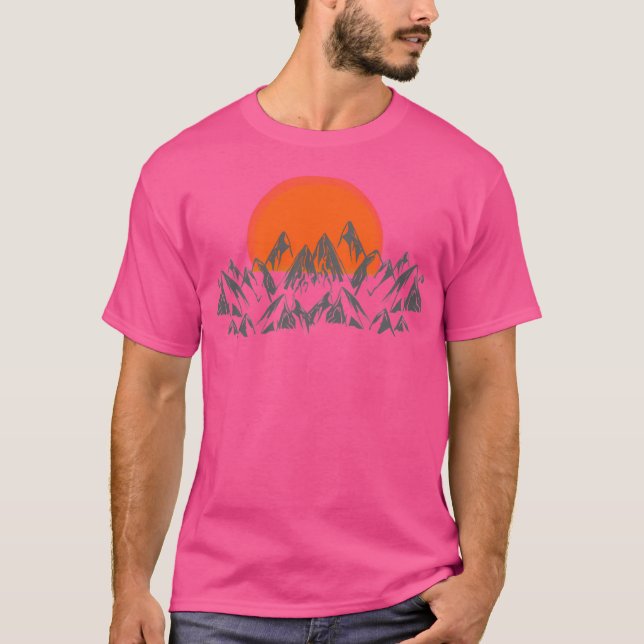 Daguppehåll med bergsformgivningar t shirt (Framsida)