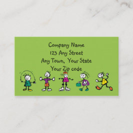 dagvård, barnomsorg, lärare eller barntillsyn visitkort