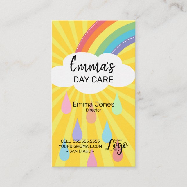 dagvård sol solnysommar utanför daghem visitkort (Framsida)