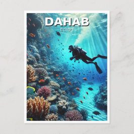 Dahab Egypten Scuba Diver Vykort
