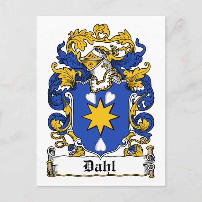Dahl Family Crest Vykort (Framsida)