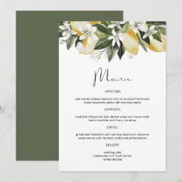 DAHLIA Akvarell Citron Citrus Frukt Blommig Meny