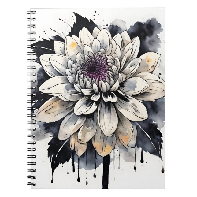 Dahlia - Akvarellblommor Anteckningsbok (Framsidan)
