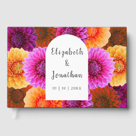 Dahlia Autumn Blommigt Bröllop Gästböcker