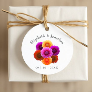 Dahlia Autumn Blommigt Bröllop Gåvor Etiketter