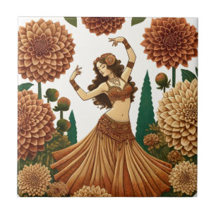 Dahlia Belly Dancer Kakelplatta