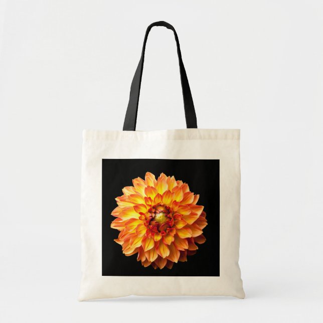 Dahlia blomma i påsen. tygkasse (Framsidan)