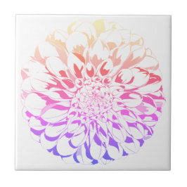 Dahlia-blomma keramisk platta - violetta nyanser kakelplatta