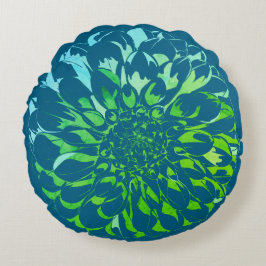 Dahlia blomma teal kudde