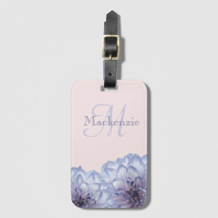 Dahlia-blommans monogramnamn bagagebricka