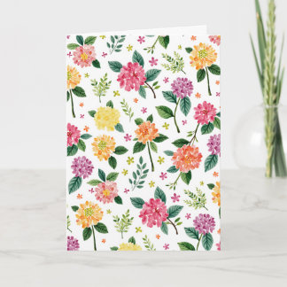 Dahlia Blommig Blomma Vattenfärg Grattiskort Kort